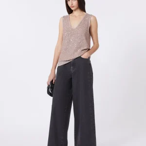 WEEKEND Maglia smanicata con paillette