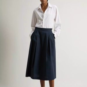 WOOLRICH Gonna in popeline di puro cotone